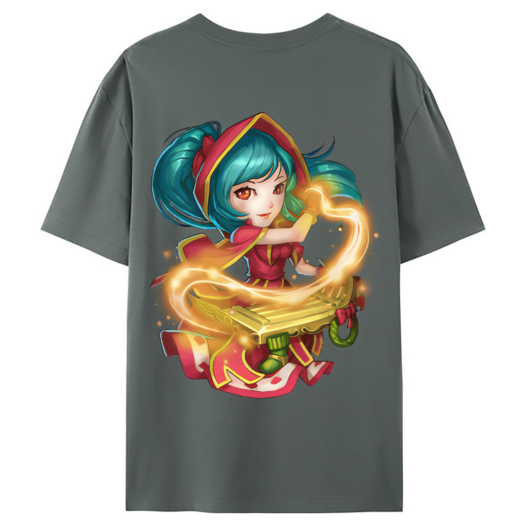 （画像用） リーグ・オブ・レジェンド League of Legends LOL 綿100％ メンズ半袖Tシャツ（バックプリント） 通気性